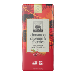 cinnamon, cayenne & cherries +60% dark chocolate